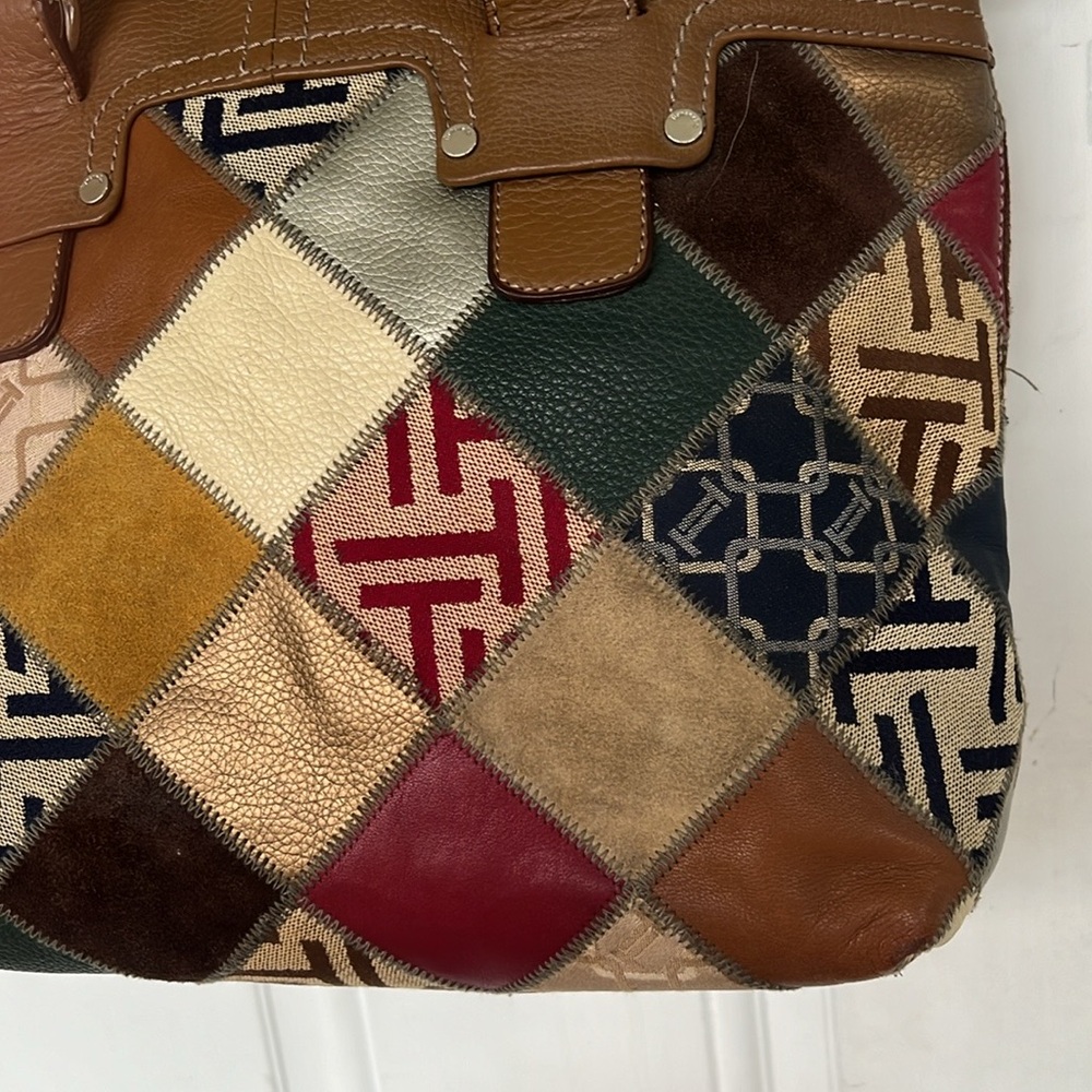 Tignanello Patchwork Multicolor Shopper Leather S… - image 4